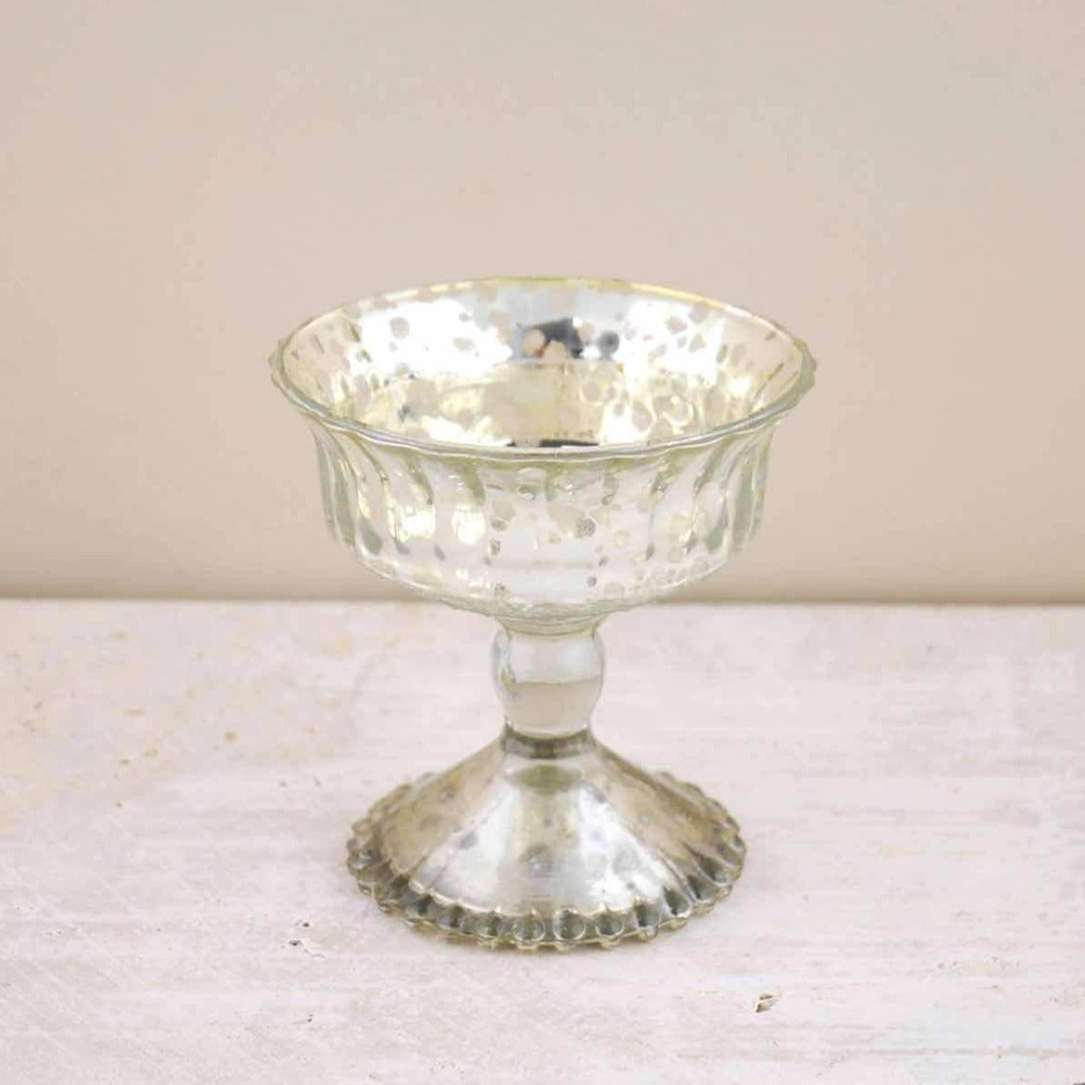 Silver Mercury Glass Compote 4.75" - view 1