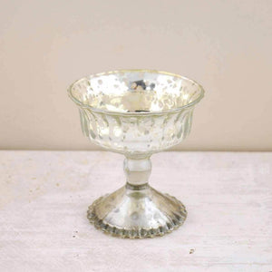 1 of 2: Silver Mercury Glass Compote 4.75"