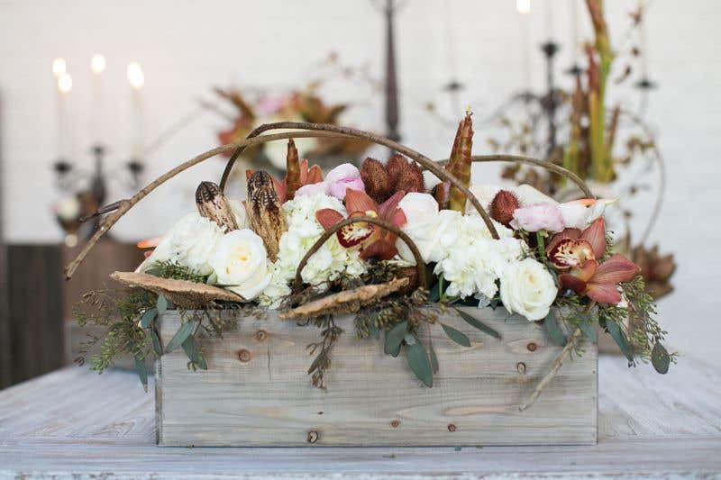 Wood Planter Box 11.75"x4"x4" Natural Brown - view 4