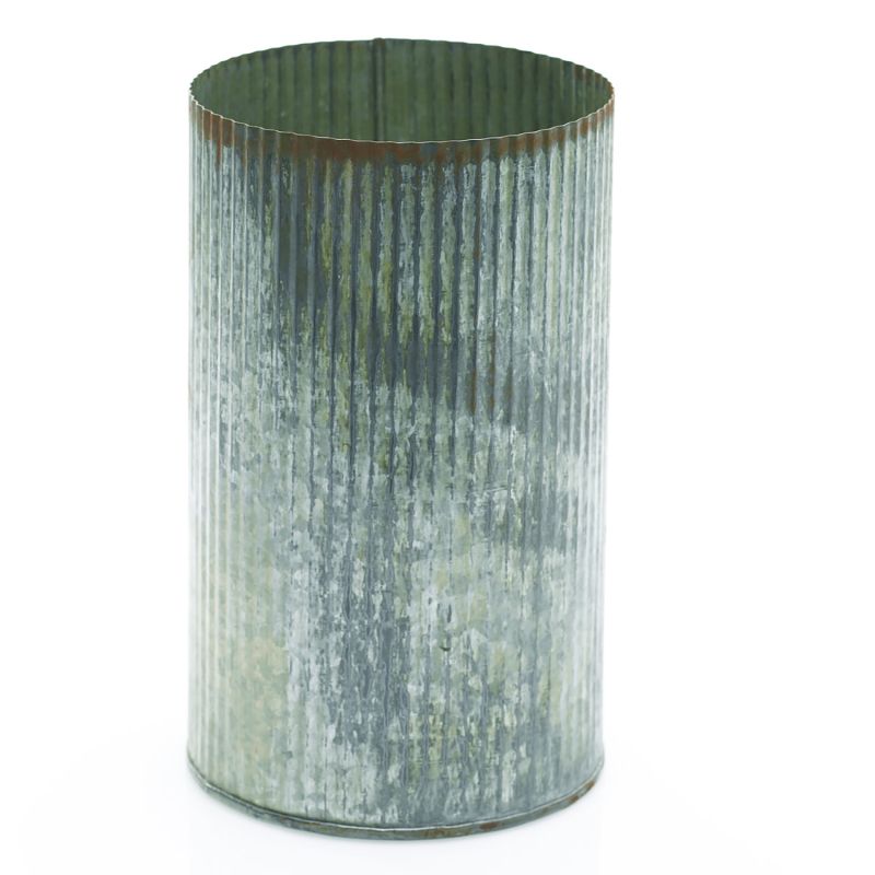 Norah Corrugated Zinc Vase 7" - view 4