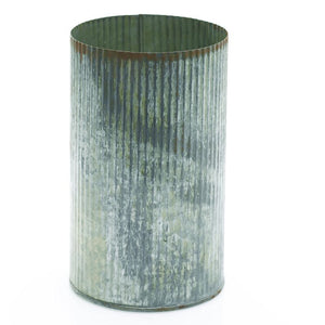 4 of 5: Norah Corrugated Zinc Vase 7"