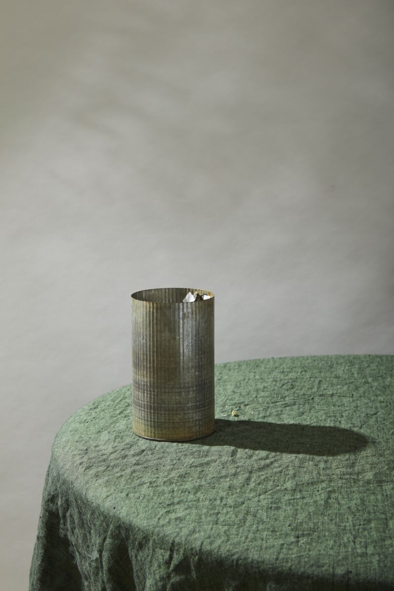 Norah Corrugated Zinc Vase 7" - view 5