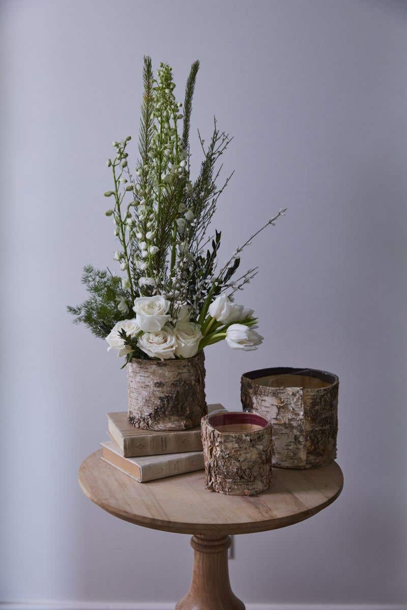 Birch Bark Planter Pot 7x6 w/Liner - view 3