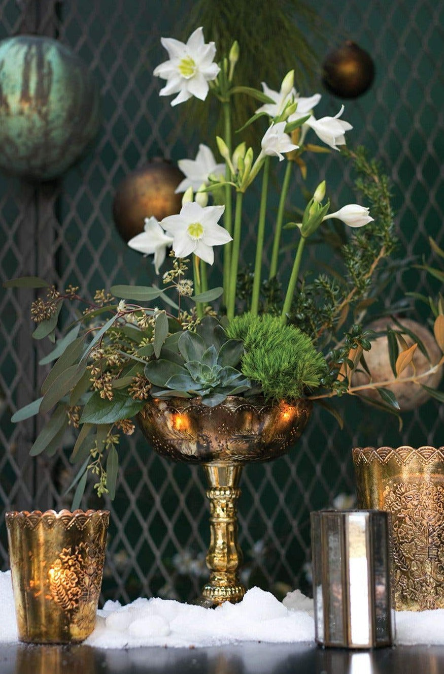 Desiray Glass Compote 9.5" Gold - view 3