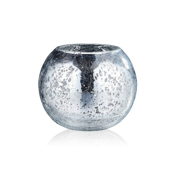 Mercury Glass Ivy Bowl 4.75" x 6.25" Crackled Silver - view 2