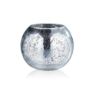 2 of 3: Mercury Glass Ivy Bowl 4.75" x 6.25" Crackled Silver