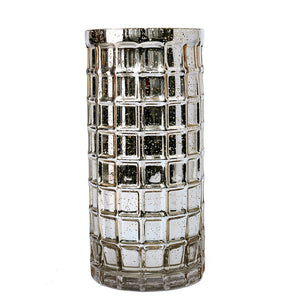 3 of 4: Gold Mercury Mosaic Cylinder 10" - Vase & Candle Holder