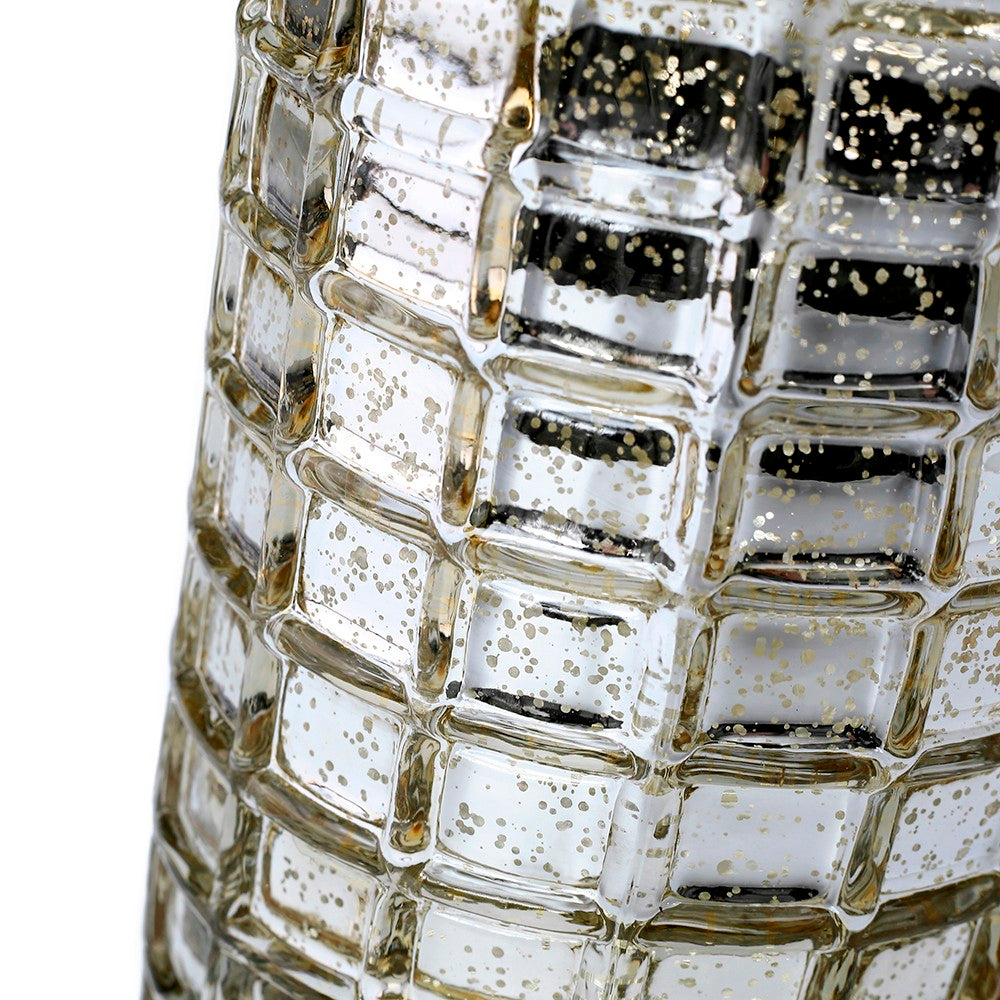 Gold Mercury Mosaic Cylinder 10" - Vase & Candle Holder - view 4
