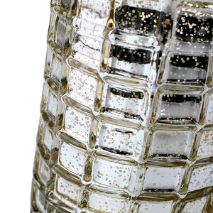4 of 4: Gold Mercury Mosaic Cylinder 10" - Vase & Candle Holder