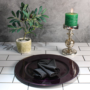 3 of 3: Richland Beaded Charger Plate 13" Eggplant
