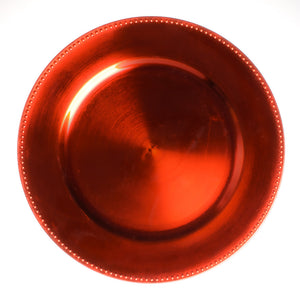 1 of 2: Richland Beaded Charger Plate 13" Orange Set of 24