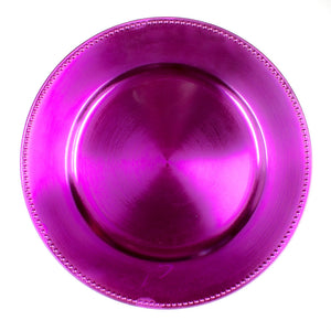 1 of 3: Richland Beaded Charger Plate 13" Fuchsia Set of 12