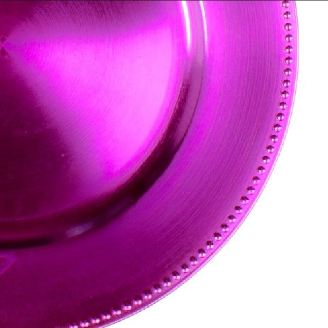 Richland Beaded Charger Plate 13" Fuchsia Set of 48 - view 3