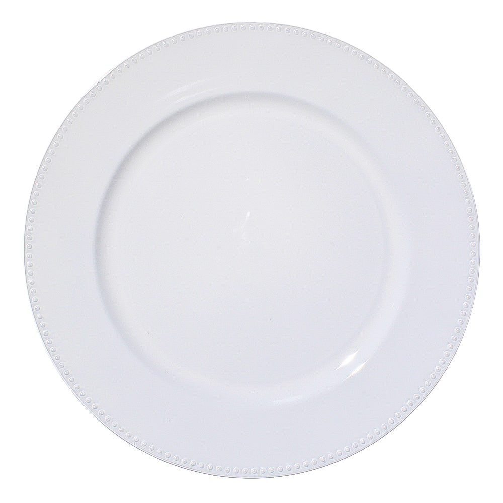 Richland Beaded Charger Plate 13" White - view 1