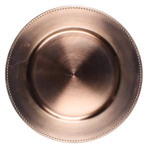 1 of 3: Richland Beaded Charger Plate 13" Rose Gold