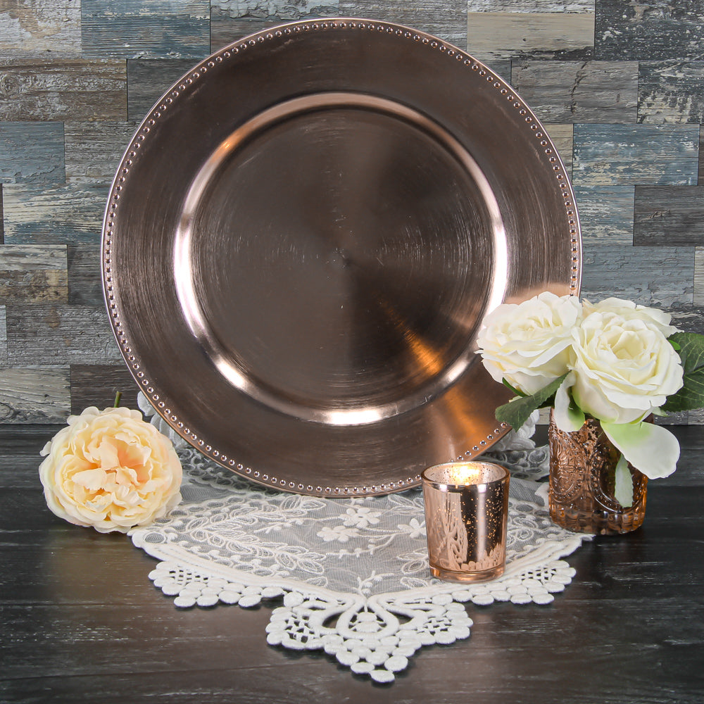 Richland Beaded Charger Plate 13" Rose Gold - view 2