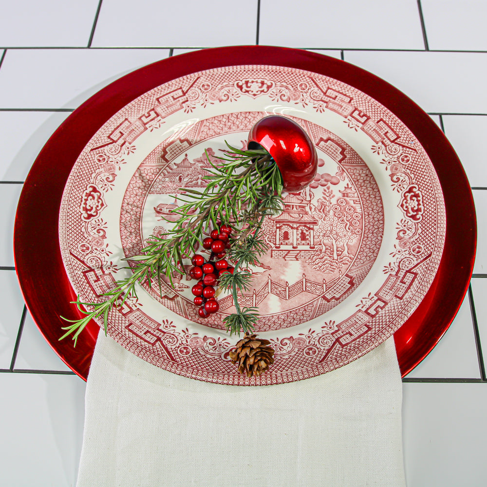 Richland Plain Charger Plate 13" Red Set of 12