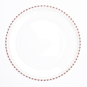 1 of 4: richland 13 rose gold beaded glass charger plate set of 12