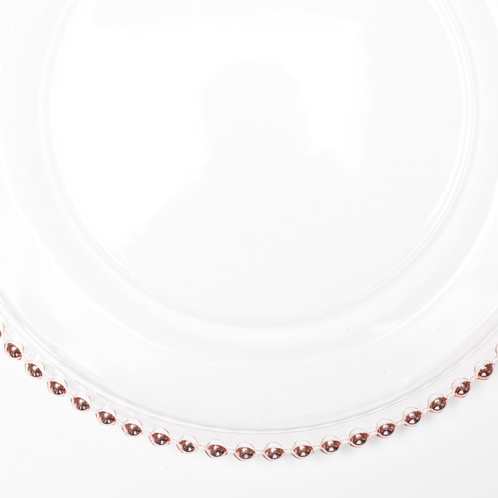 richland 13 rose gold beaded glass charger plate set of 12 - view 4