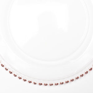 4 of 4: richland 13 rose gold beaded glass charger plate set of 12
