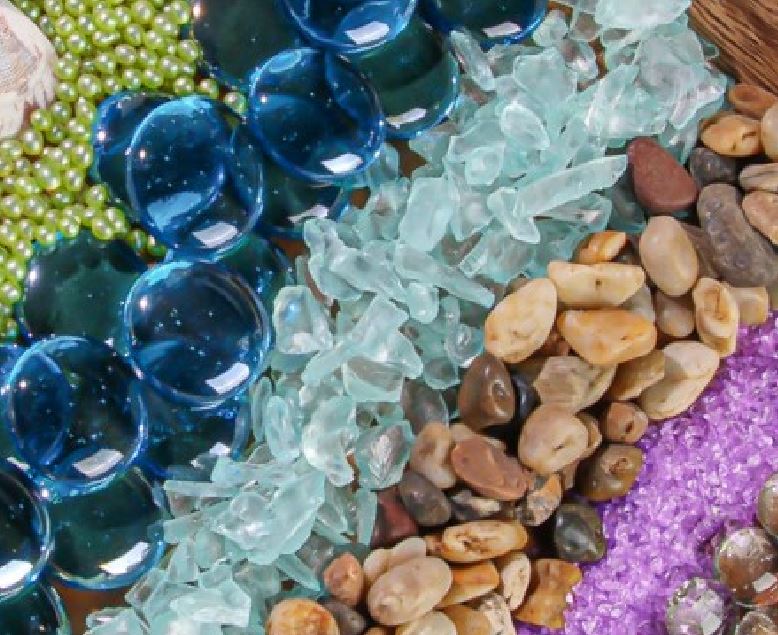 richland glass pebble vase filler blue