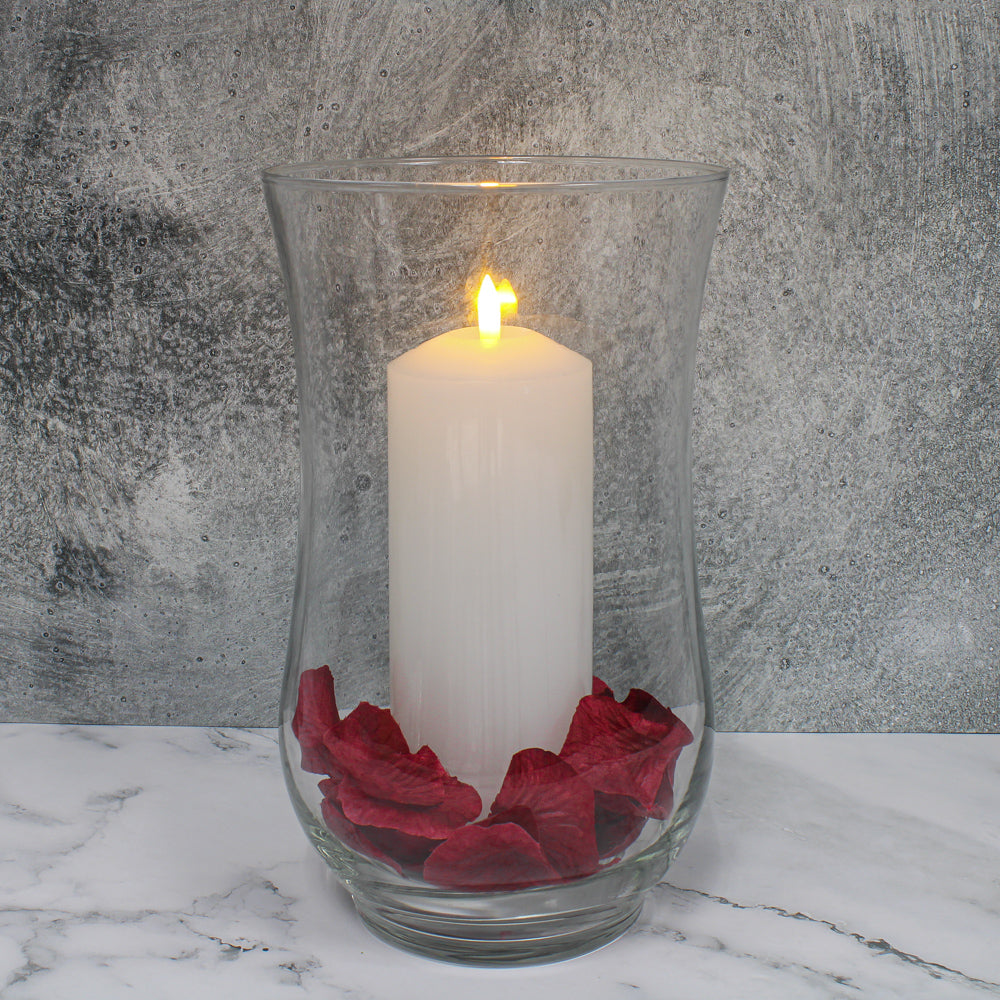 Richland 3"X8" Bullet LED Wax Candle White in Hurricane Vase - view 3