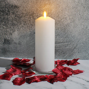 2 of 4: Richland 3"X8" Bullet LED Wax Candle White on Pillar Plate