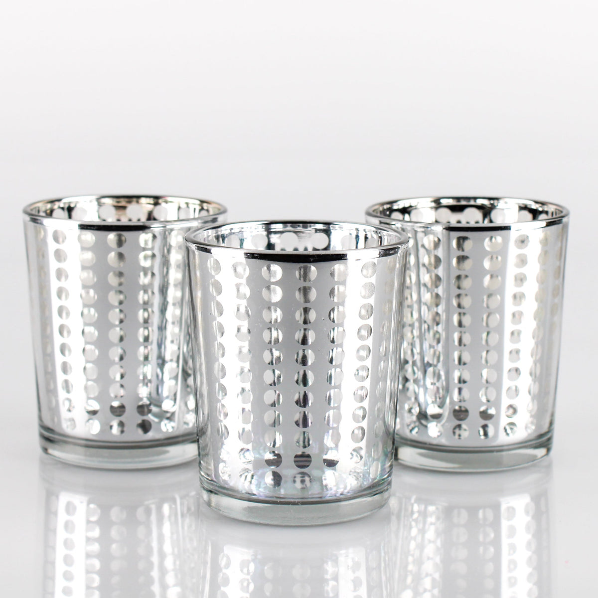 Richland Silver Dotted Glass Holder – Small Set of 12 - view 2