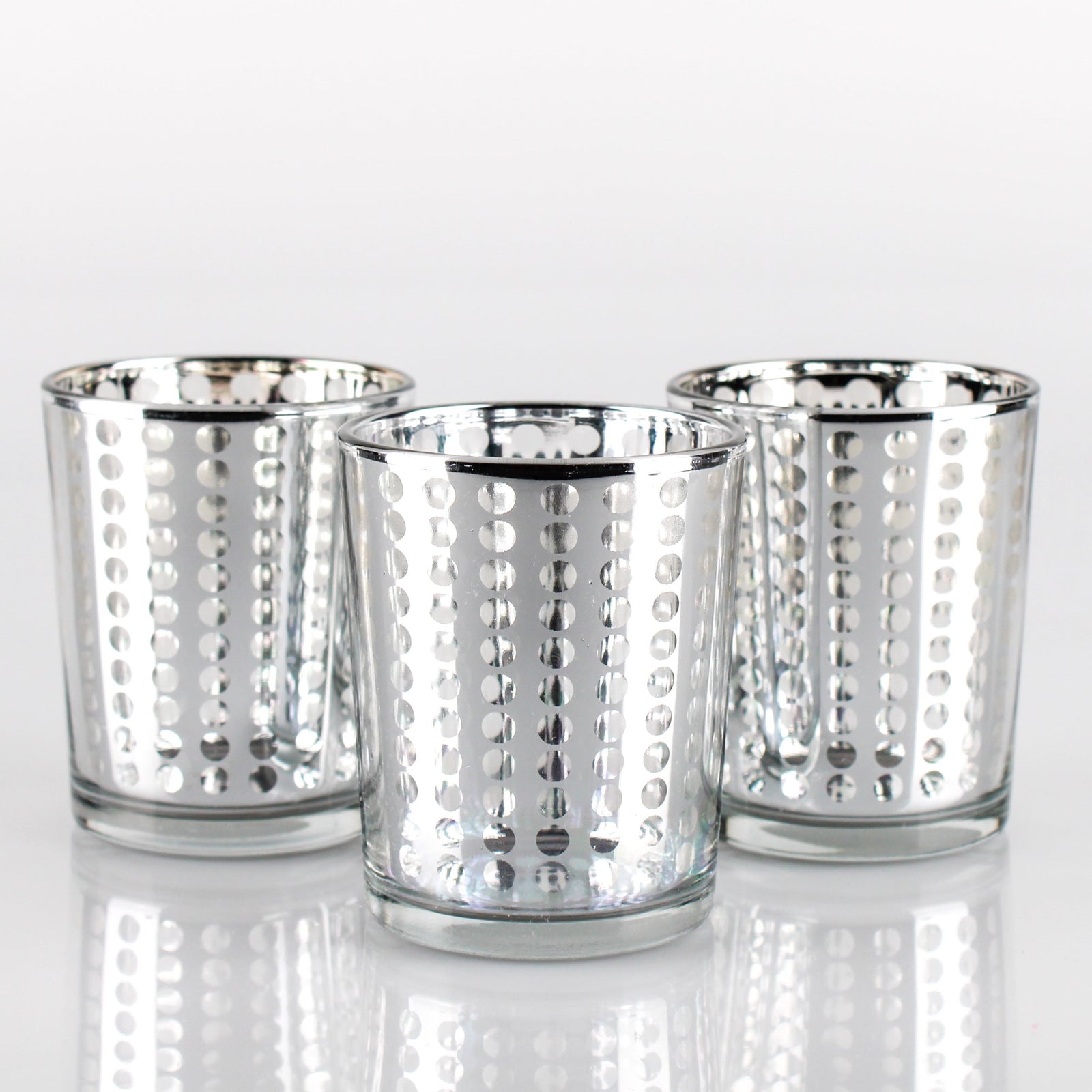 Richland Silver Dotted Glass Holder – Small Set of 72
