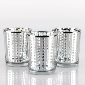2 of 3: Richland Silver Dotted Glass Holder – Small Set of 72