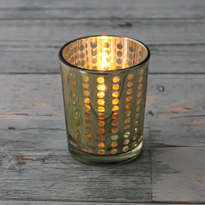 1 of 3: Richland Gold Dotted Glass Holder – Small