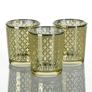 1 of 2: Richland Gold Lattice Glass Holder - Small