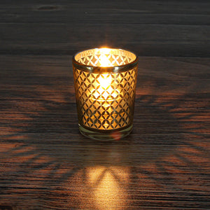 2 of 2: Richland Gold Lattice Glass Holder - Small
