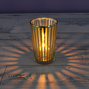 2 of 2: Richland Gold Stripe Glass Holder - Large