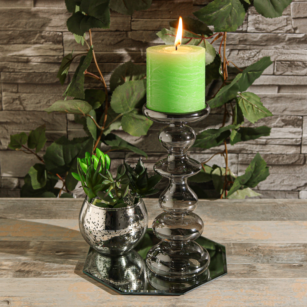 Richland Rustic Pillar Candle 3"x 3" Green