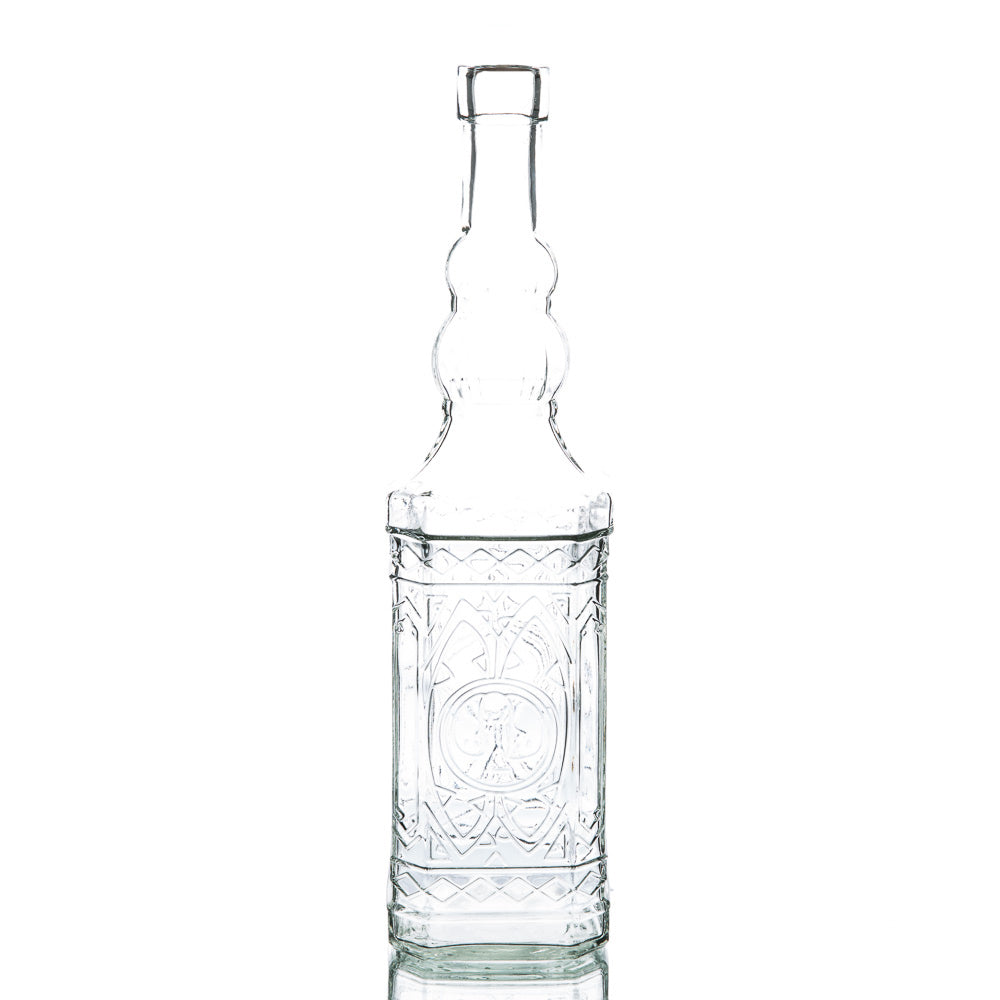 richland vintage square glass bottle clear set of 6