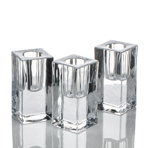 1 of 3: richland square glass taper candle holder 3 set of 6