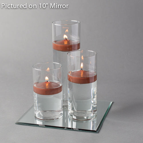 Eastland Square Mirror and Cylinder Vase Centerpiece with Richland 3" Floating Candles Set of 48 - view 8