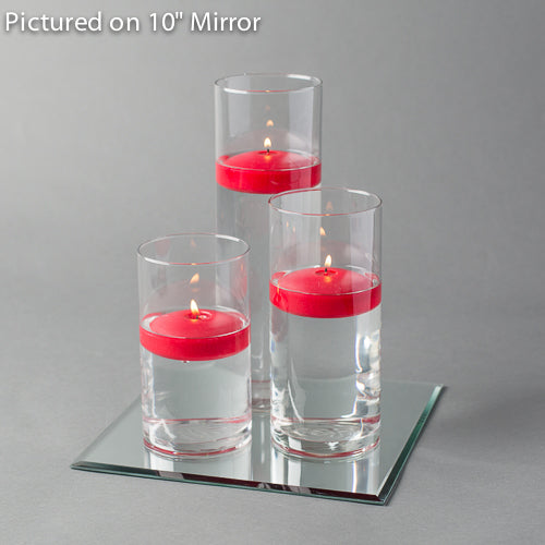Eastland Square Mirror and Cylinder Vase Centerpiece with Richland 3" Floating Candles Set of 48 - view 9