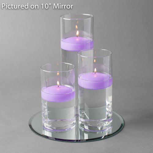 Eastland Round Mirror and Cylinder Vase Centerpiece with Richland 3" Floating Candles Set of 48 - view 15