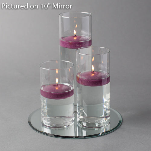 Eastland Round Mirror and Cylinder Vase Centerpiece with Richland 3" Floating Candles Set of 48 - view 16