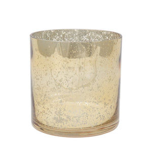 1 of 3: Richland Gold Mercury Glass Cylinder Vase 5" x 5"
