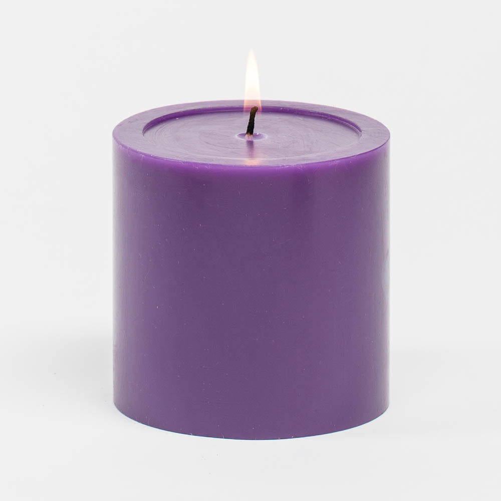 richland 4 x 4 purple pillar candles set of 6 - view 1