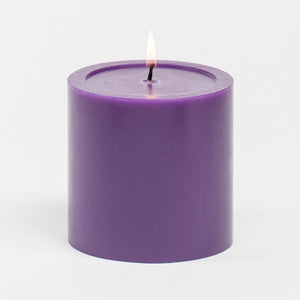 1 of 2: richland 4 x 4 purple pillar candles set of 6