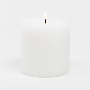 1 of 2: Richland 4" x 4" White Pillar Candles Set of 6