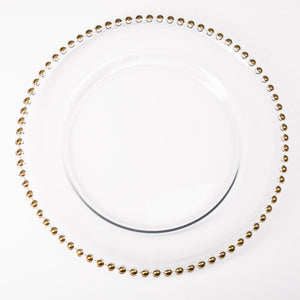 1 of 5: richland 13 gold beaded glass charger plate set of 12