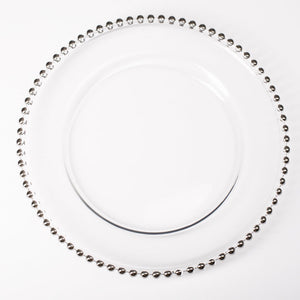1 of 3: richland 13 silver beaded glass charger plate set of 12