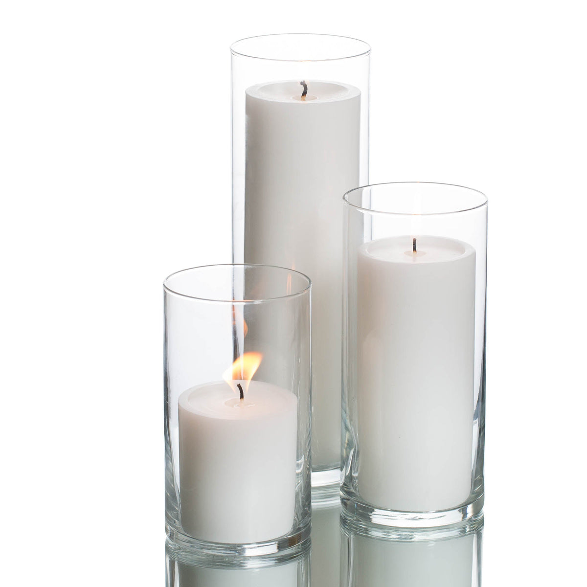 pillar candles cylinder holders set 03 - view 1