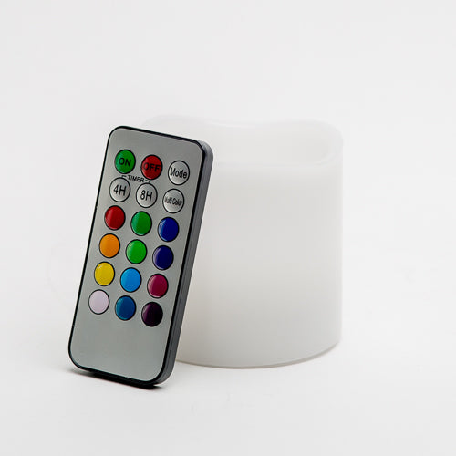 richland led remote control wavy top pillar candle white 3x3 set of 3 - view 2