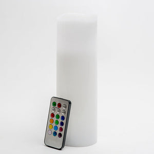 2 of 3: richland led remote control wavy top pillar candle white 3x9 set of 24